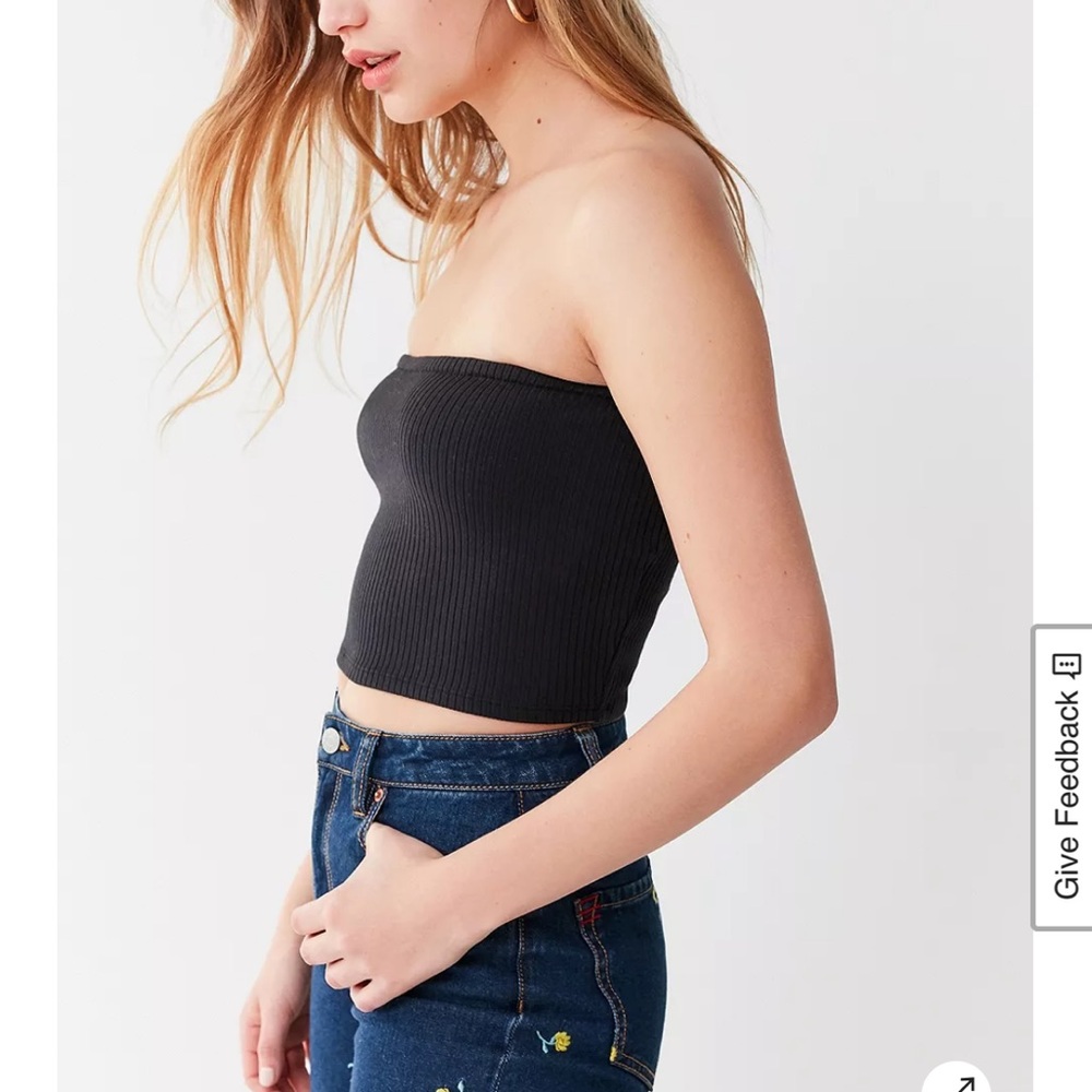 Urban Outfitters Black Strapless Crop Top